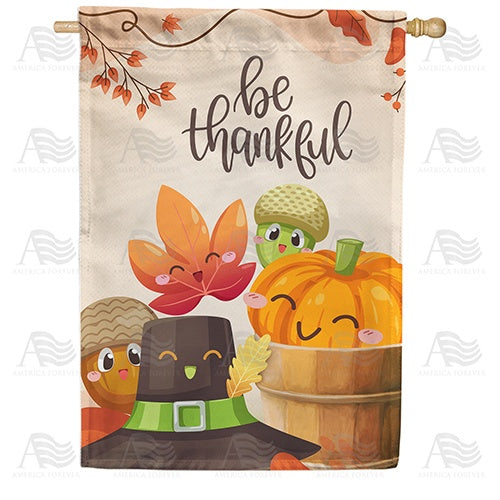 Fall Faces Double Sided House Flag