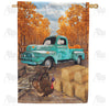 Old Pick Up Truck Double Sided House Flag