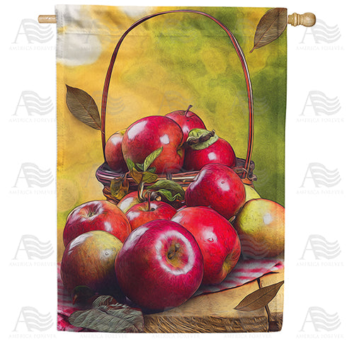 Red Delicious Apples Double Sided House Flag