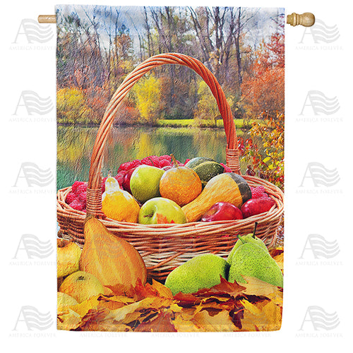 Fall Bountiful Basket Double Sided House Flag