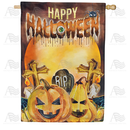 RIP (Real Infuriated Pumpkins) Double Sided House Flag