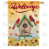 Fall Cardinal Family Double Sided House Flag