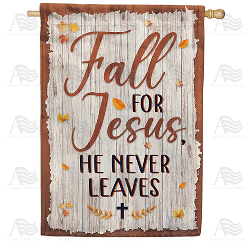 Fall For Jesus Wooden Plaque Double Sided House Flag