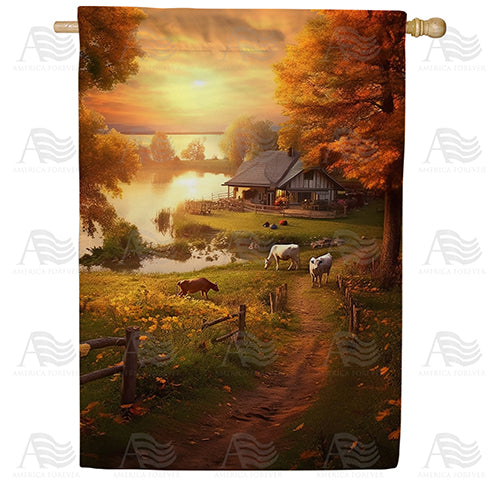 Autumn Sunset Double Sided House Flag