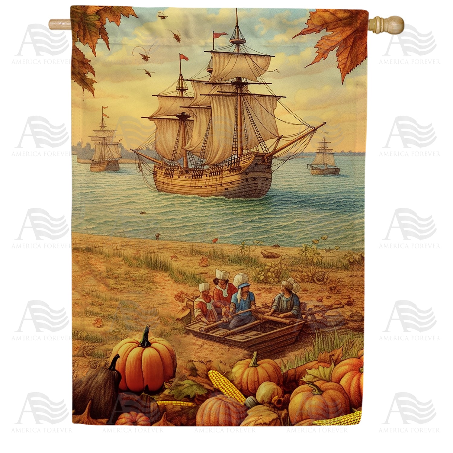 Pilgrim Arrival Double Sided House Flag