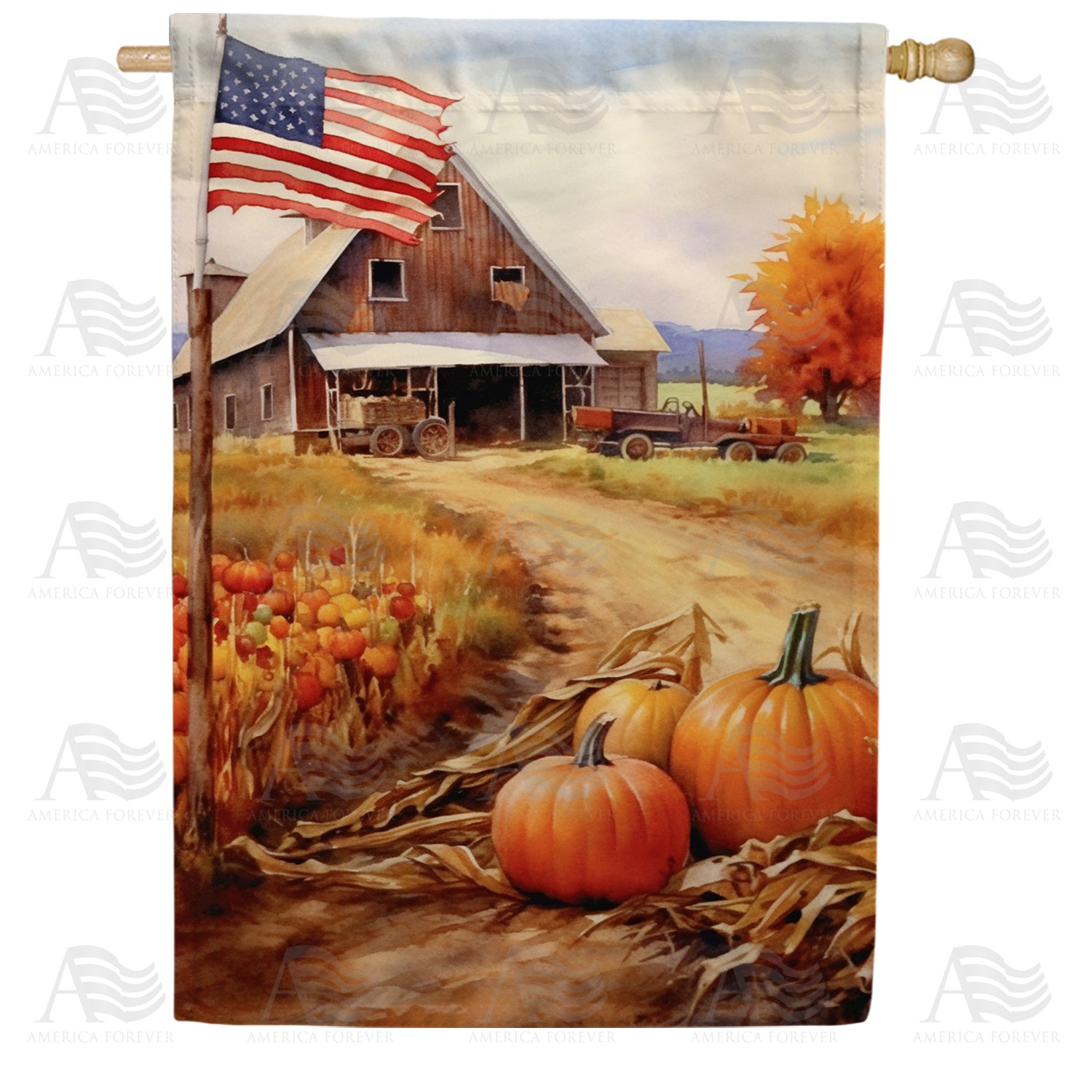 Old Pumpkin Farm Double Sided House Flag