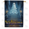 Welcome To The Haunted House Double Sided House Flag