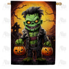 Little Frankie Goes Trick Or Treating Double Sided House Flag