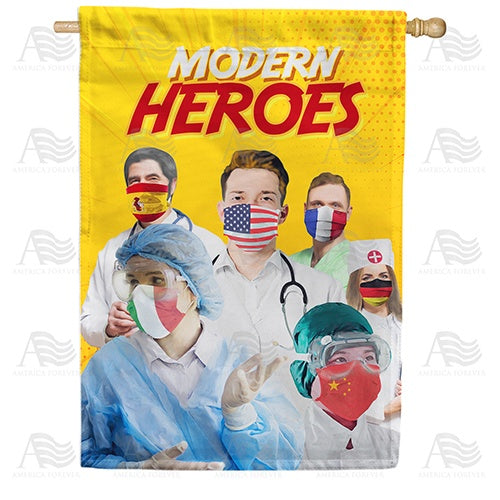 A World Of Heroes Double Sided House Flag