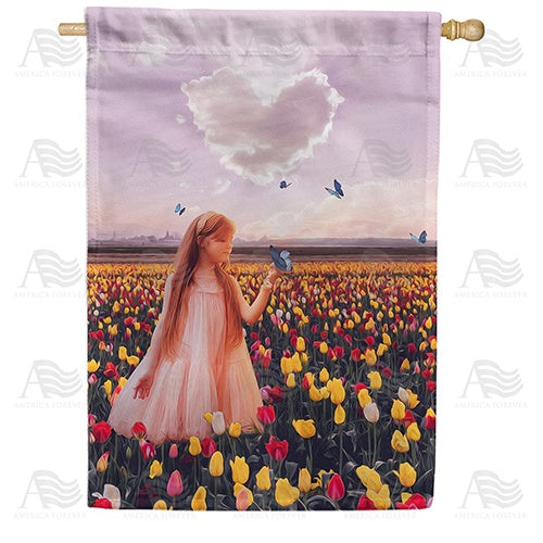 Butterfly Kisses Double Sided House Flag