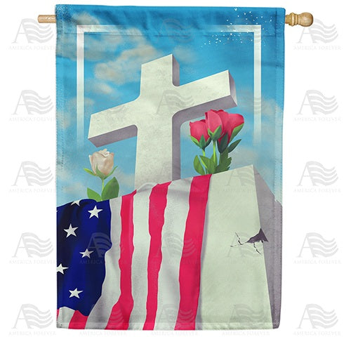 Patriotic Memorial Double Sided House Flag