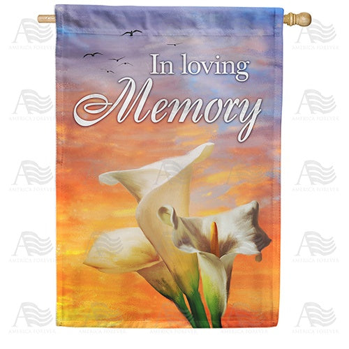 In Loving Memory (Lilies) Double Sided House Flag
