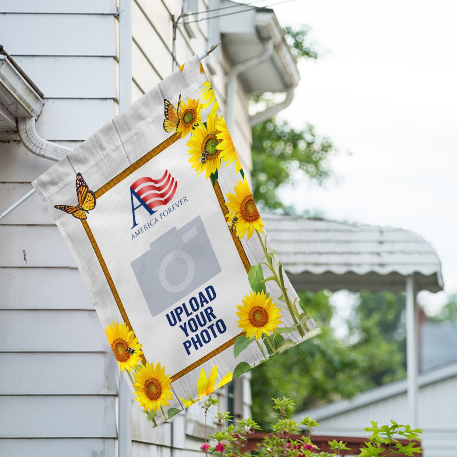 Personalized Country Sunflowers House Flag