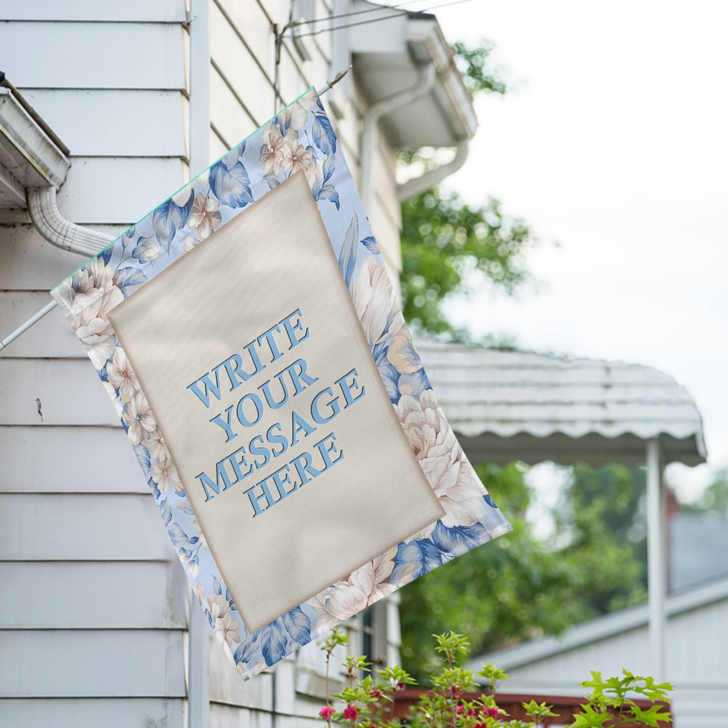 Personalized Old Fashion Flowers Message House Flag
