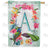 Island Flowers Monogram Double Sided House Flag