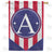 Red, White And Blue Emblem Monogram Double Sided House Flag
