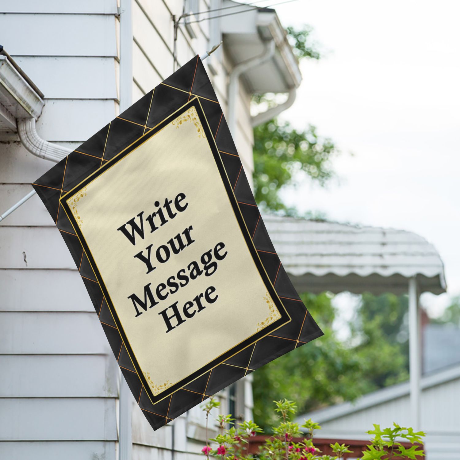 Personalized Quilted Royalty Message House Flag