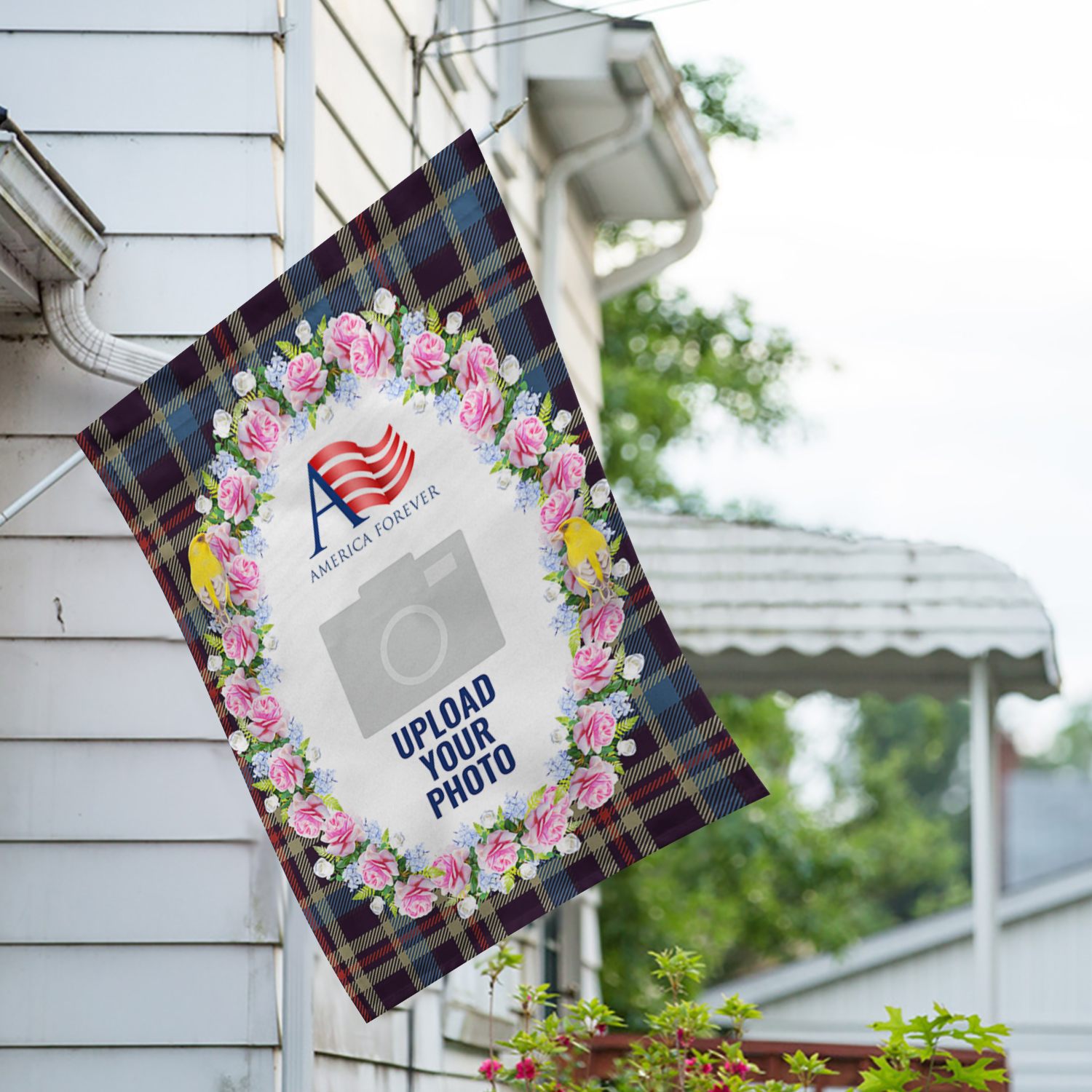 Personalized Burst Of Pink House Flag