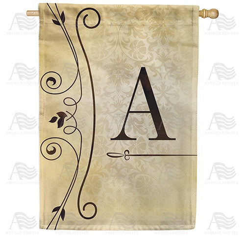 Fancy Scroll Monogram Double Sided House Flag