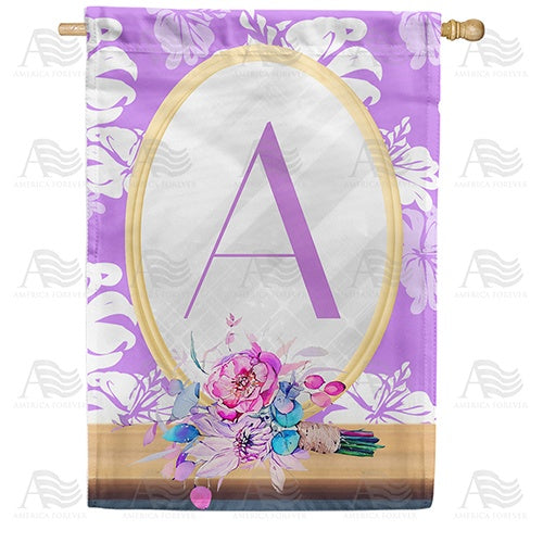 Purple Reflection Monogram Double Sided House Flag