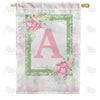 Watercolor Hydrangeas Monogram Double Sided House Flag