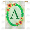 Green Ivy Monogram Double Sided House Flag