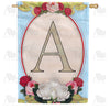 Rose Wood Monogram Double Sided House Flag