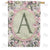 Pink Petals Monogram Double Sided House Flag