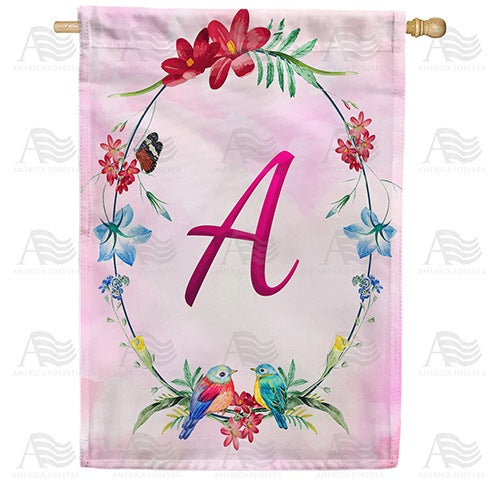 Ring Of Nature Monogram Double Sided House Flag