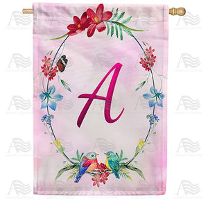 Ring Of Nature Monogram Double Sided House Flag