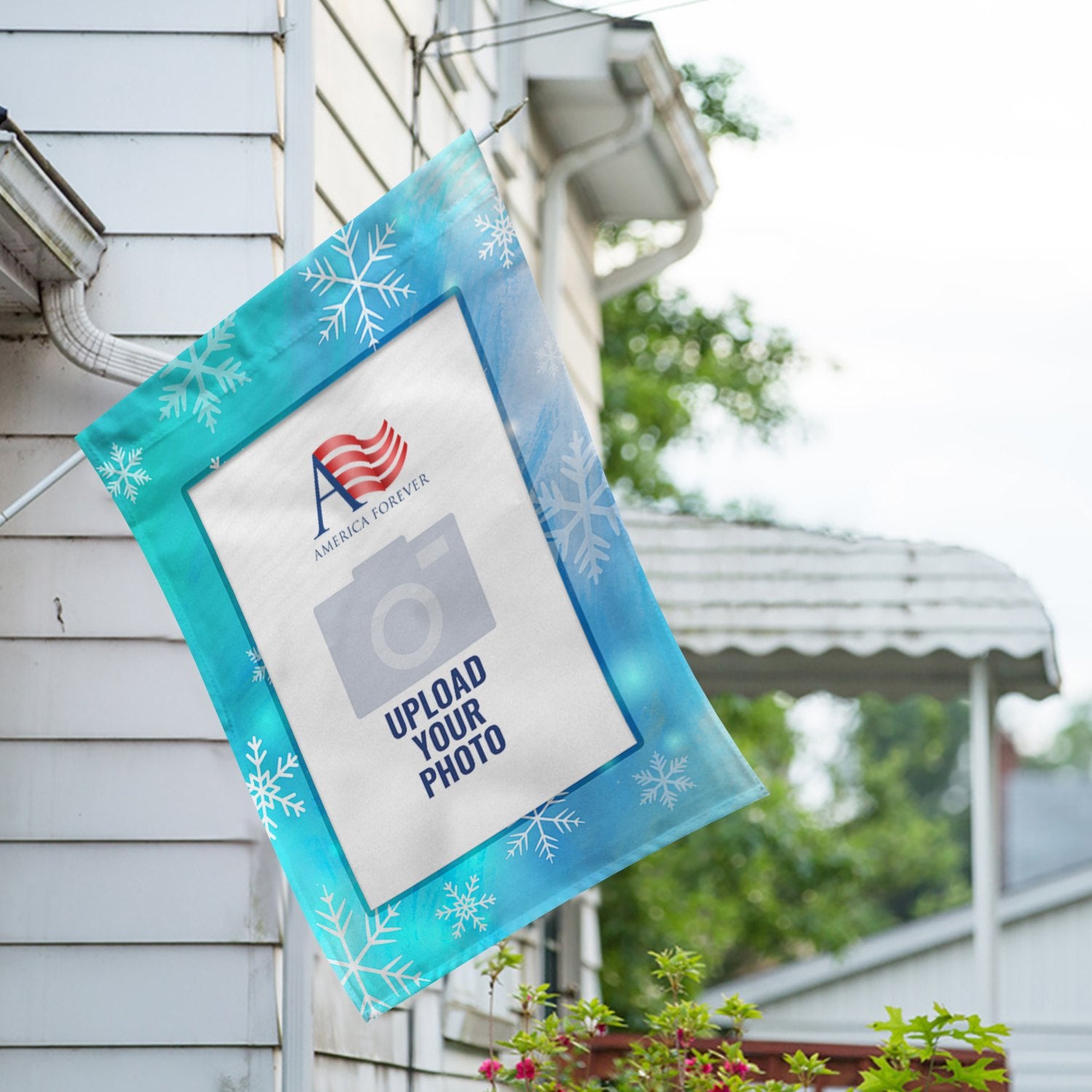 Personalized Snowflakes House Flag