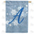 Blue Winter Monogram Double Sided House Flag