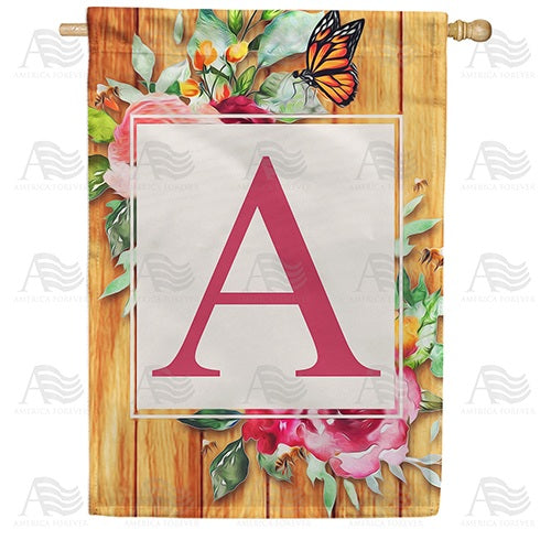 Bees And Roses Double Sided House Flag