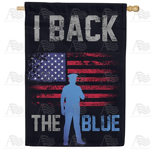 I Back the Blue Double Sided House Flag