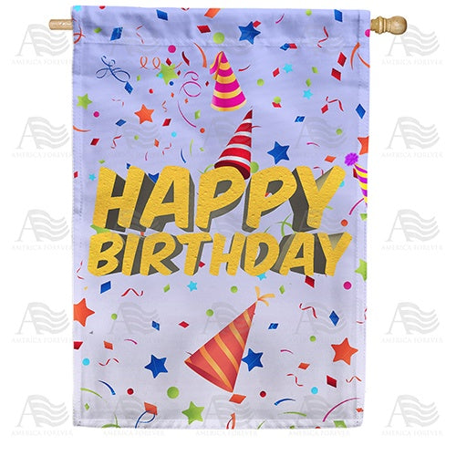 Happy Birthday Surprise Double Sided House Flag