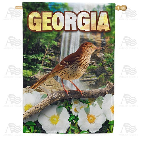 Georgia Brown Thrasher Double Sided House Flag