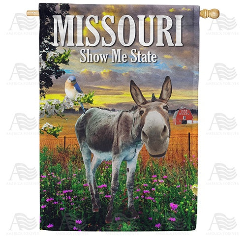 Hee Haw! Welcome To Missouri! Double Sided House Flag