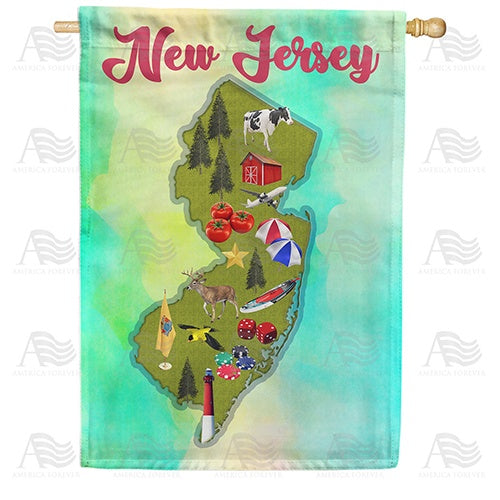 New Jersey-Beaches, Casinos & More Double Sided House Flag