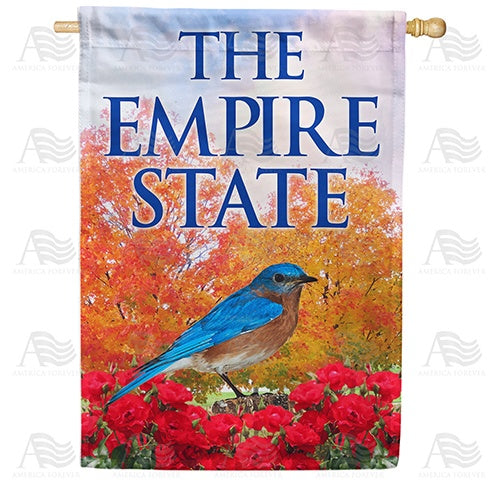 New York-Bluebird & Roses Double Sided House Flag