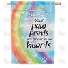 Pawprints Forever in our Hearts Double Sided House Flag