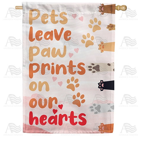 Pets Touch Our Hearts Double Sided House Flag