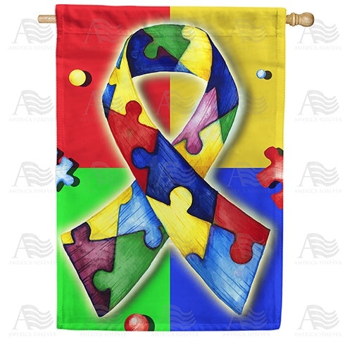 Autism Awareness Double Sided House Flag