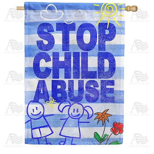 Stop Child Abuse Double Sided House Flag