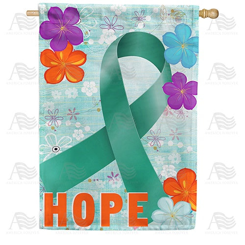 Ovarian Cancer Awareness Double Sided House Flag