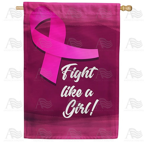 Girl, Fight Breast Cancer! Double Sided House Flag