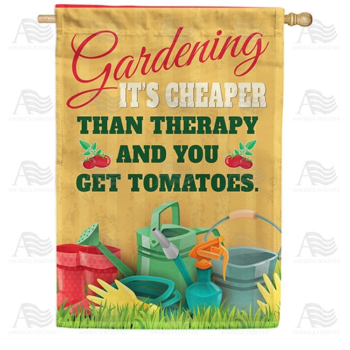 Gardening-Perfect For Mind And Stomach Double Sided House Flag