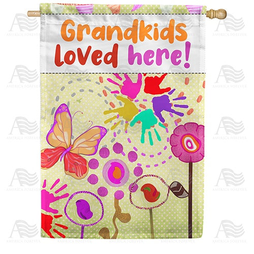 Grandkids Spoiled Here Fingerpaint Double Sided House Flag