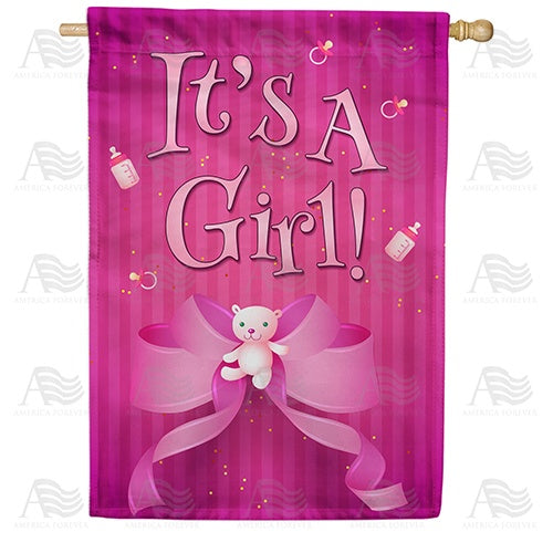 It's A Girl! Double Sided House Flag