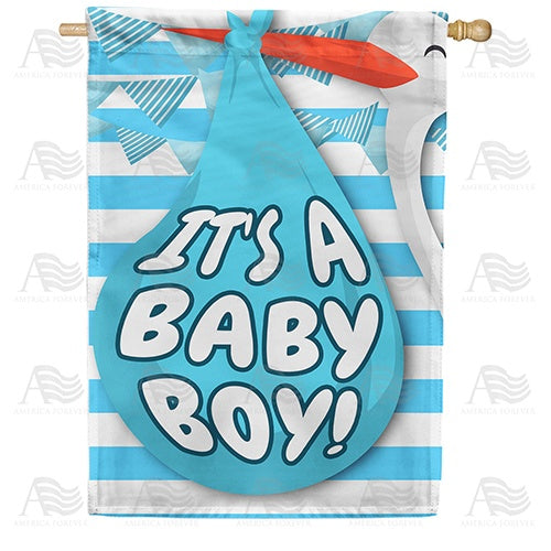 Baby Boy Delivery Double Sided House Flag