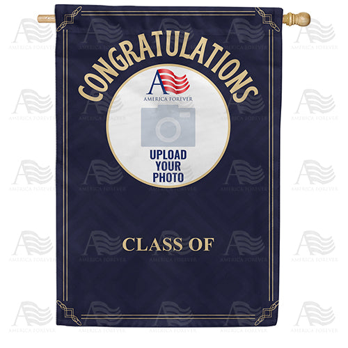 Personalized Congratulations Grad! Photo House Flag